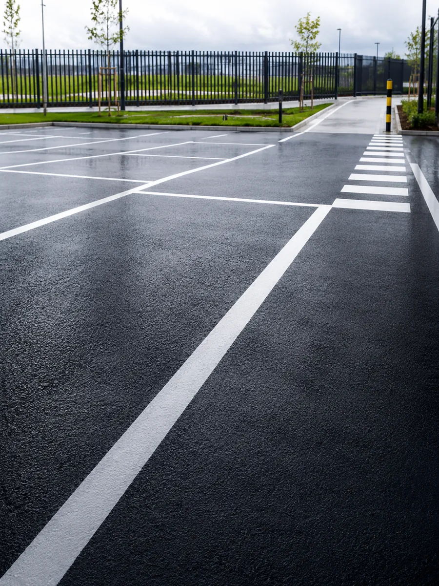 Industrial floor with demarcated working zones